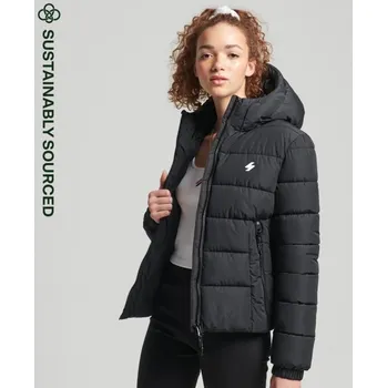Superdry dámská zimní bunda Hooded Spirit Sports Puffer - Black - 12