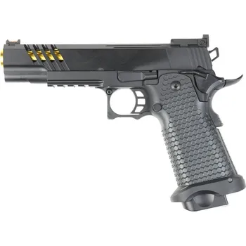 Airsoftová zbraň Golden Eagle Airsoftová pistole M1911 Tactical - černá, zlatá hlaveň, celokov, GBB, Golden Eagle, 3340