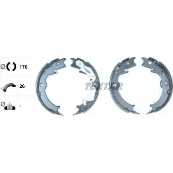 Brzdová čelist Sada brzdových čelistí, parkovací brzda TEXTAR 91071000