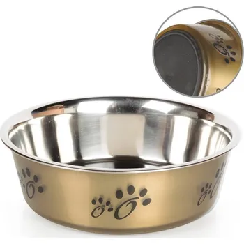 Miska pro psa Nerezová miska Crystal, zlatá