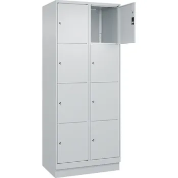 Šatní skříň Skříň C+P Cabo, 4 police nad sebou, 800 x 500 x 1950 mm, šedá, s podstavcem