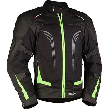 Moto bunda MBW CANDELA pánská textilní moto bunda černá fluo - 62