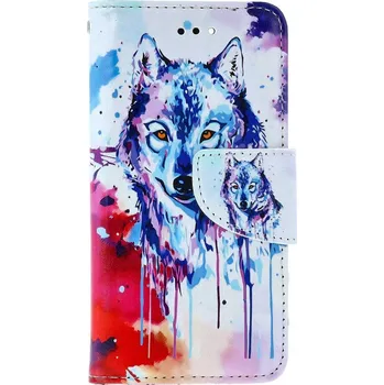 Pouzdro na mobilní telefon Pouzdro iPhone SE 2020 knížkové Kresba vlka (kryt neboli obal na iPhone SE 2020)