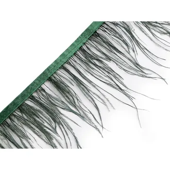Prýmek - marabu peří 5-10 cm, barva 10 zelená tmavá