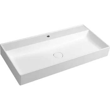 Umyvadlo Twig umyvadlo, litý mramor, 100x47cm, kryt výpusti, bílá TW100