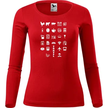Dámské tričko DOBRÝ TRIKO Dámské bavlněné triko Travel Velikost: L, Barva: Červená