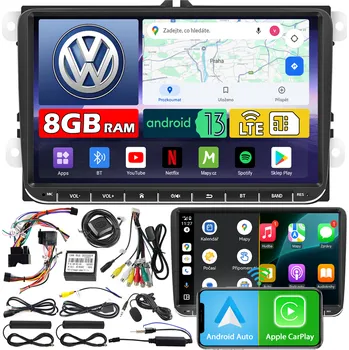 Autorádio RÁDIO NAVIGACE NCS ZV9 ANDROID VW GOLF VI 6 2008-2013 8GB RAM LTE BT