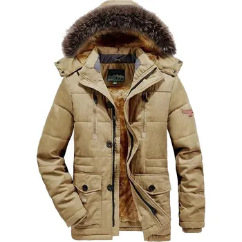 Pánský zimní kabát Pánská zimní bunda ND782 Barva: Khaki, Velikost: 4XL