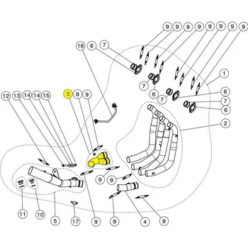 Motodíl AKRAPOVIČ střední trubka REPLACEMENT SS C-S10R8L"