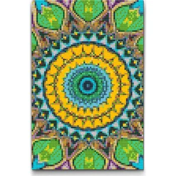 Diamantové malování Diamantové malování - Mandala inspirovaná přírodou Velikost: 20x30cm, Rámování: Pouze srolované plátno, Diamanty: Kulaté