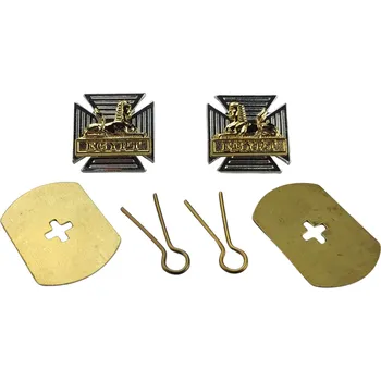 ARMÁDNÍ ORIGINÁL UK VELKÁ BRITÁNIE Odznaky límcové na klopu uniformy sada 2 ks sfinga Egypt Gloucestershirský pluk Velká Británie originál