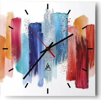 Hodiny Velké nástěnné hodiny 40x40 Abstrakce Skleněné tiché hodiny