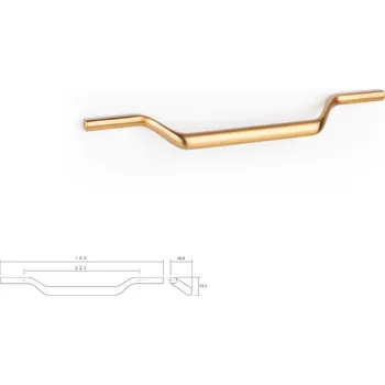 Nábytkové kování Nábytková úchytka VIEFE 0602/160 VALLEY, délka 223 mm, mosaz cava kartáčovaná