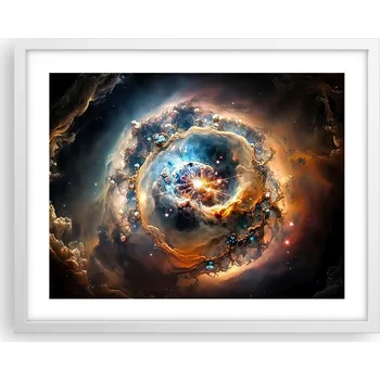 Obraz Obraz plakát na zeď v bílém rámu 50x40 vesmír foto do obýváku