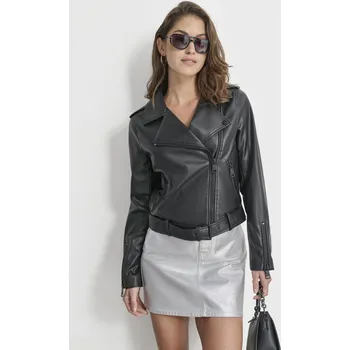 Dámská větrovka BUNDA DKNY FAUX LEATHER MOTO JA BLACK