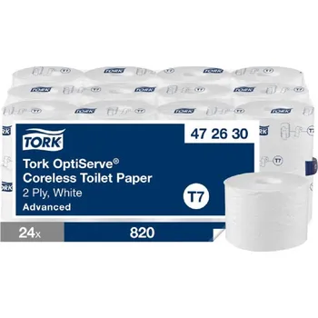 Toaletní papíry TORK 472630 bezdutinkový toaletní papír advanced /24 ks v kartonu/ T7 počet vrstev 2 bílý