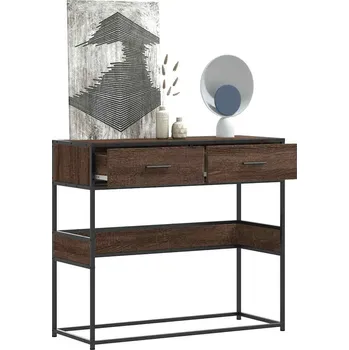 Nábytek vidaXL Konzolový stolek 90x35x80 cm kompozitní dřevo [849174] Barva: hnědý dub