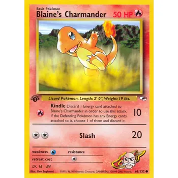 Karetní hra Blaine's Charmander GH 61/132 (stav NM-/EX+)