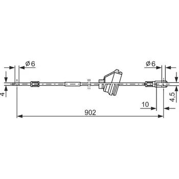 Brzdový systém Tažné lanko, parkovací brzda BOSCH 1 987 477 349