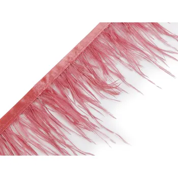 Prýmek - marabu peří 5-10 cm, barva 6 starorůžová