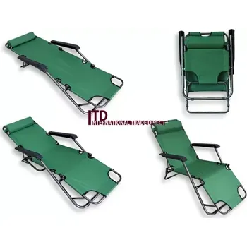 Zahradní lehátko ZAHRADNÍ RELAXAČNÍ LEHÁTKO TŘÍPOLOHY OPÉRKY ZELENÉ