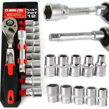 Gola sada NÁSTRČNÉ KLÍČE 1/4" 12KS 10-22MM M58204