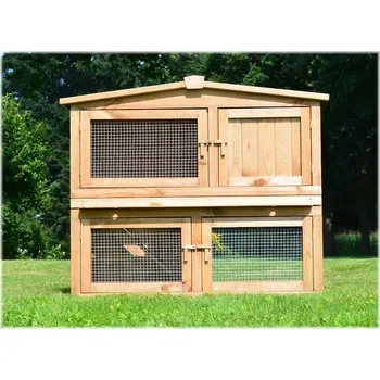 KRÁLÍKÁRNA DŘEVĚNÁ KLEC DOMEČEK PRO HLODAVCE 02