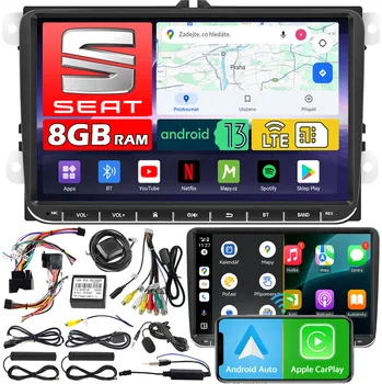 Autorádio RÁDIO NAVIGACE NCS ZV9 ANDROID SEAT LEON II 2005-2012 8GB RAM LTE BT