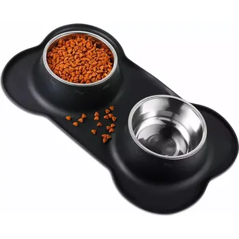 Miska pro psa MISKA PRO PSY A KOČKY DVOJITÁ NEREZ 2X350 ML AG955