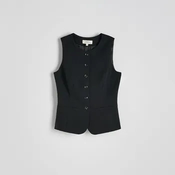 Dámské sako Reserved - Vesta s příměsí vlny - černý - 999EG-99X - 999EG-99X-XS