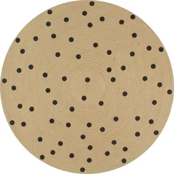 Koberec vidaXL Ručně vyrobený koberec z juty s tečkovaným potiskem 120 cm [133687]