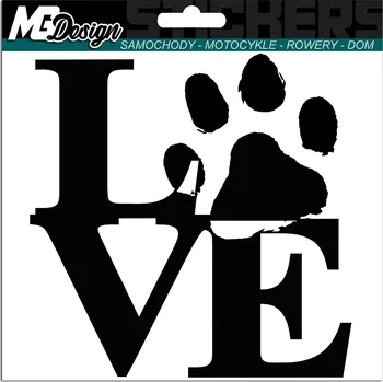 Samolepicí dekorace na vozidlo SAMOLEPKA MILUJI PEJSKY PSY ZVÍŘATA 15x15cm barva