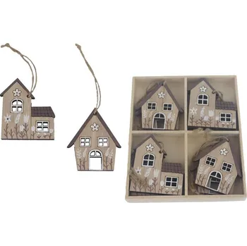 Velikonoční dekorace Domeček k zavěšení, 8 ks D6842