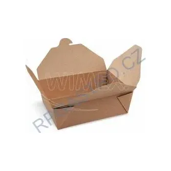 Jednorázové nádobí Food box (PAP/PE) nepromastitelný kraft `M` 150 x 120 mm 1000ml [50 ks](48622)
