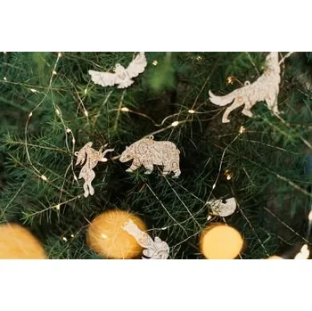 Obraz Dřevěné Skandinávské Vánoční ozdoby na stromeček 8 ks s možností výměny či vrácení do 30 dnů - XD8