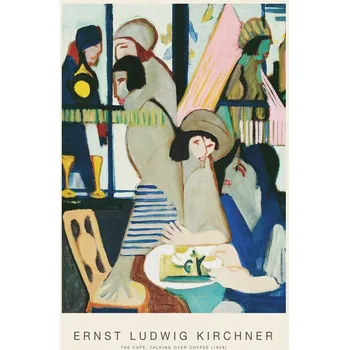 Plakát Plakát, Obraz - The Café, Talking over Coffee (Special Edition Portrait) - Ernst Ludwig Kirchner