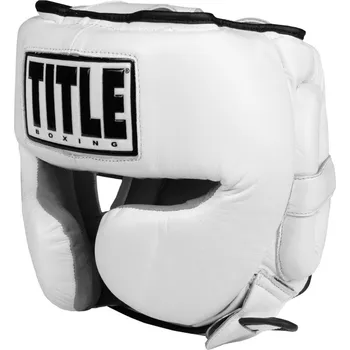 Chránič hlavy na box a bojový sport Boxerská helma TITLE Boxing - bílá