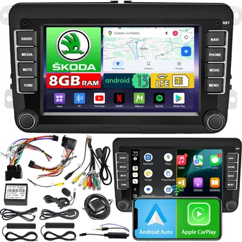 Autorádio RÁDIO NAVIGACE NCS ZV7 ANDROID ŠKODA ROOMSTER 2006-2015 8GB RAM LTE BT