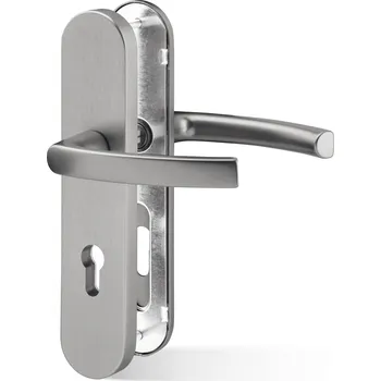 Dveřní kování AC-T Servis ACT bezpečnostní kování VIKING (hliník) Provedení: PZ R (klika PRAVÁ/ klika), Rozteč: 72 mm, Povrch (elox): F9 (nerez elox)