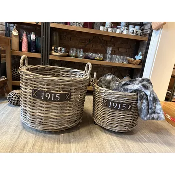 Obří ratanový koš na kolečkách (větší) průměr 60cm