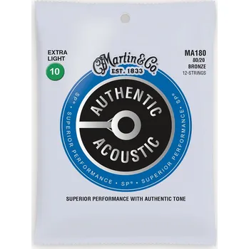 Struna pro hudební nástroj Martin Authentic SP 80/20 Bronze 12-String Extra Light Struny pro akustickou kytaru