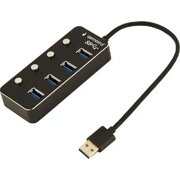 USB hub GEMBIRD hub, 4-port USB 3.1 (Gen 1) hub s vypínači