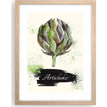 Obraz Obraz plakát v rámu světlý dub do obýváku 30x40 artyčok plakáty na zeď