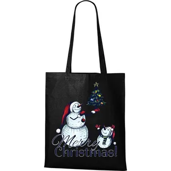 DOBRÝ TRIKO Bavlněná taška s potiskem Merry Christmas! Barva: Černá