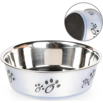 Miska pro psa Nerezová miska Crystal, bílá