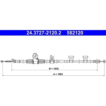 Lanko parkovací brzdy Tažné lanko, parkovací brzda ATE 24.3727-2120.2