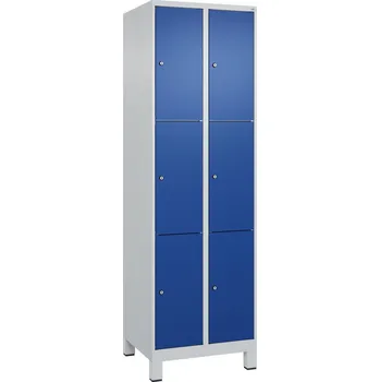 Šatní skříň Úložná skříňka C+P Cabo na nožičkách, 6 polic, 610 x 500 x 1950, šedo-modrá