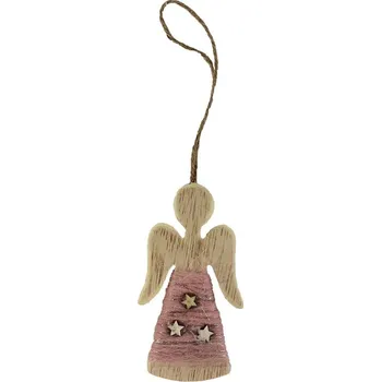 Vánoční dekorace Anděl k zavěšení růžový D1718-05