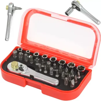 Bit SADA BITÚ A NÁSTRČNÝCH HLAVIC 1/4" S RÁČNOU 30 KS M66307