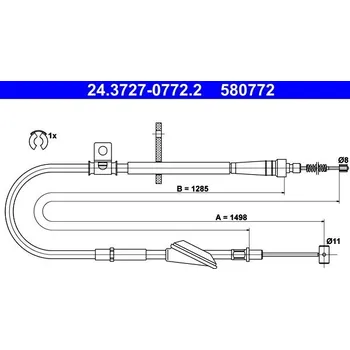 Lanko parkovací brzdy Tažné lanko, parkovací brzda ATE 24.3727-0772.2